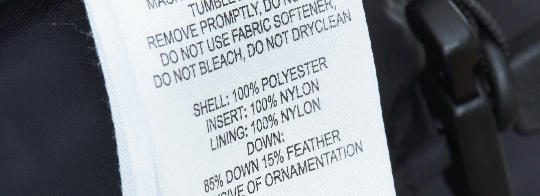 The tag attached to the clothes display mixture of fiber materials.